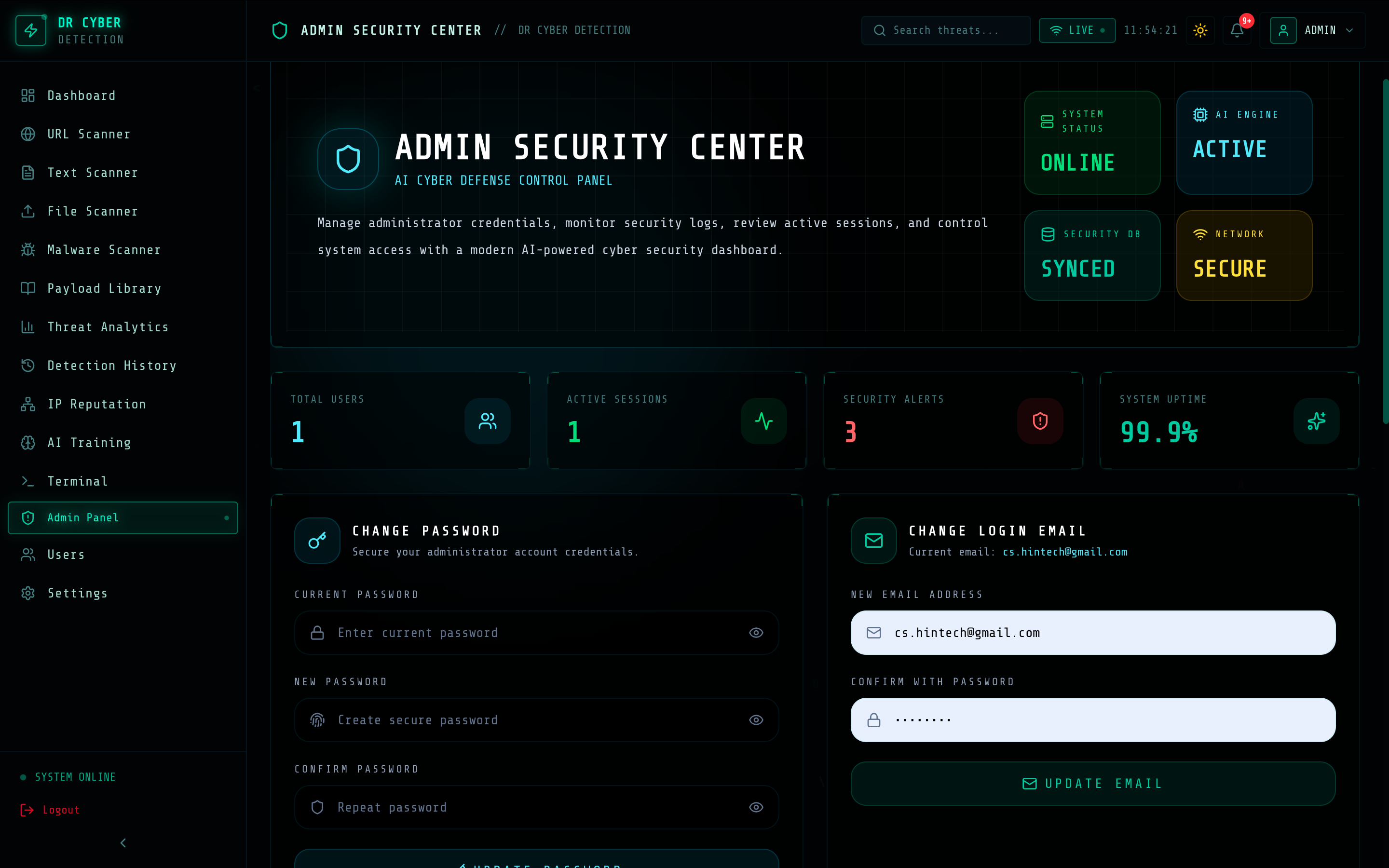 Cyber Detection App – Web Application for Detecting Cyber Threats